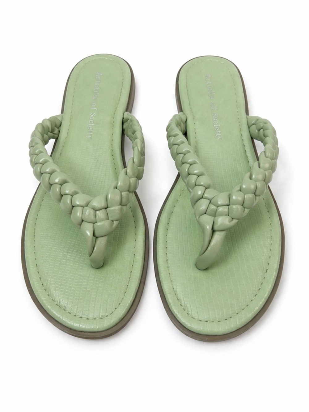 Articles of Society Capri Braided Flip Flop Sandals Sage Green Size 8